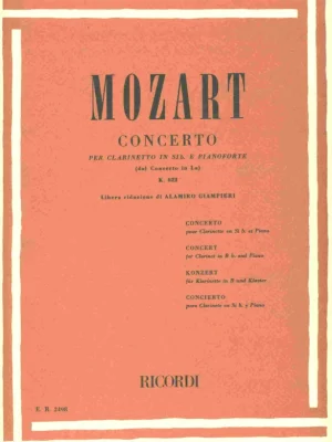Značkový MOZART - CONCERTO in Bb, Op.107, K.622 for Clarinet and Piano / klarinet a klavír