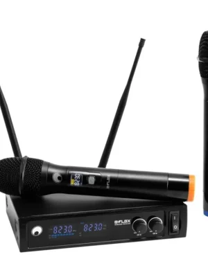 Omnitronic UHF E-FLEX 2, 2-kanálový bezdrátový mikrofonní set 823-832/863-865 MHz Nejlepší Volba