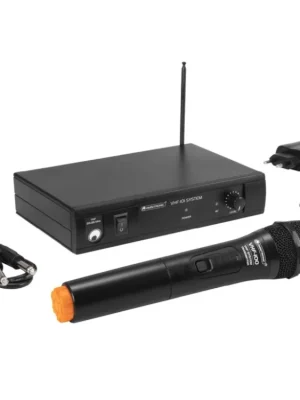 Autentický Omnitronic VHF-101, 1-kanálový bezdrátový mikrofonní set 212.35 MHz