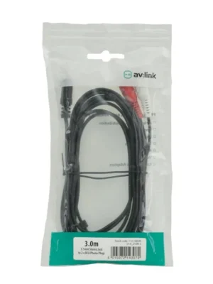 Ověřený AV:link kabel Jack 3.5mm stereo samec - 2x RCA samec, 3m