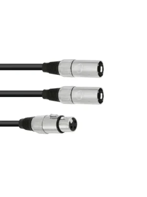 Časově Omezené Kabel adaptér XLR samice / 2x XLR samec, délka 1 m,černý
