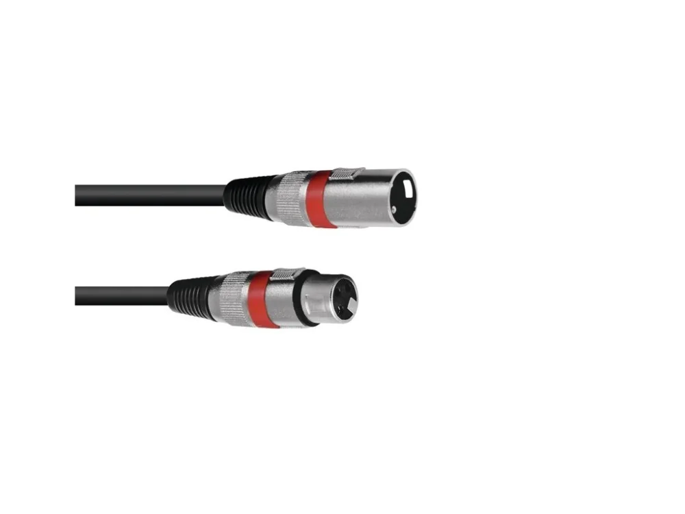 Akční Cena Omnitronic mikrofonní kabel XLR/XLR, 1,5m, červené kroužky