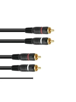 Kabel 2x 2 Cinch zástrčky, červená/černá, se zemí, 1,5m Objednat Nyní