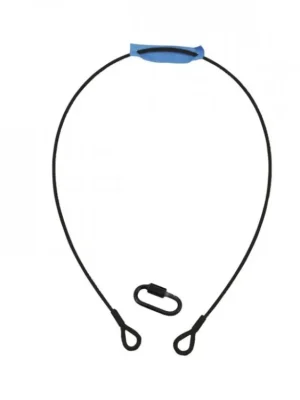 Autentický Lanko jistící 4 mm x 1000 mm, až do 15 kg, černé, karabina typ A