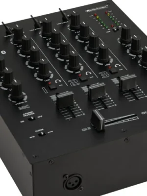 Značkový Omnitronic PM-322P, 3-kanálový mixážní pult s MP3/BT přehrávačem