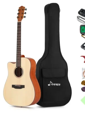 Akční Cena DONNER DAG-1CL 41 Inch Full-size Left Hand Cutaway Acoustic Guitar