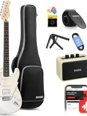 Nejprodávanější DONNER DST-152 Electric Guitar with Amplifier,Bag,Capo,Strap,String,Tuner,Cable and Pick