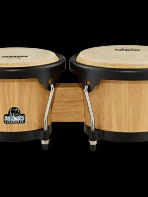 NINO WOOD BONGO 6 1/2"+7 1/2" NATURAL, BLACK HARDWARE Must-Have