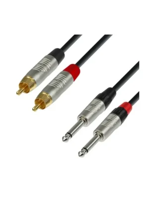 Omezená Nabídka Adam Hall Cables K4 TPC 0600 - Audiokabel REAN 2 x Cinch male auf 2 x 6,3 mm Kli