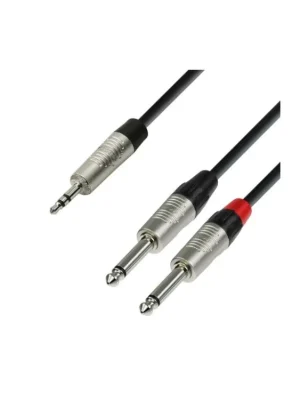 Adam Hall Cables K4 YWPP 0090 - Audiokabel REAN 3,5 mm Klinke stereo auf 2 x 6,3 Vrácení Zdarma